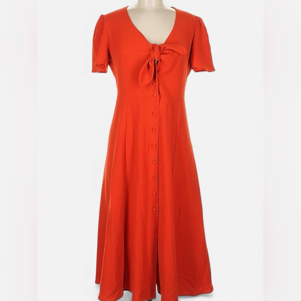Sézane Robe Ophelia Dress in Coral FR 40 / US 8 - Picture 9 of 16